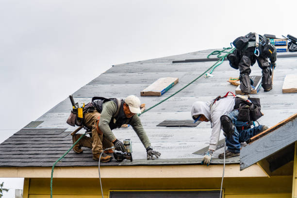 Professional Gutter Installation technician working in Clinton, WA